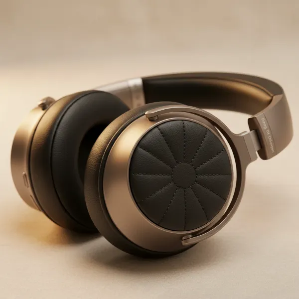 Bang & Olufsen Beoplay H95 showcasing its luxurious design with premium materials like lambskin leather and brushed aluminum.