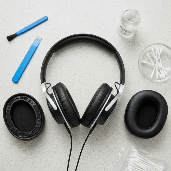 Essential tools and step-by-step process for installing new headphone ear pads.